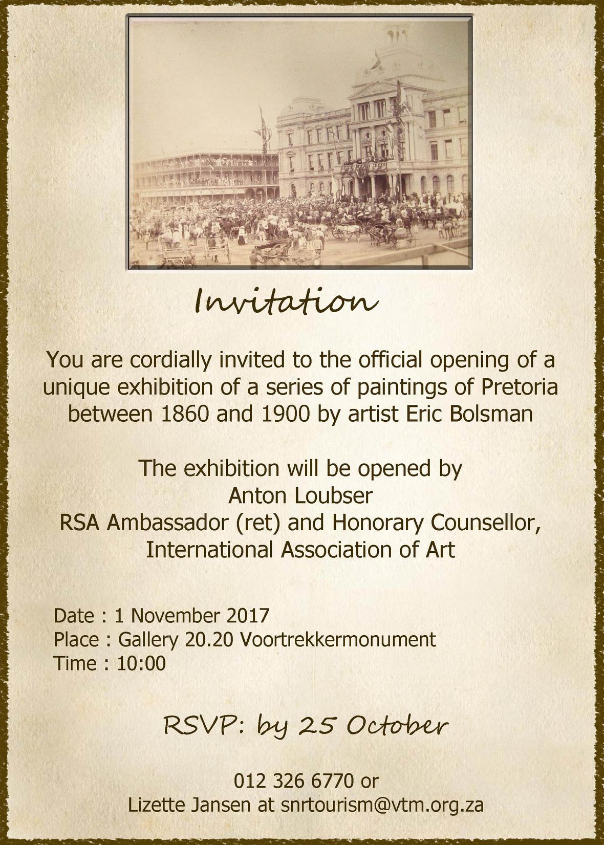 Unique Exhibition of Old Paintings of Pretoria The Heritage Portal